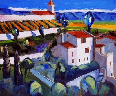 Daniel Butler - Hilltop Village 24x28